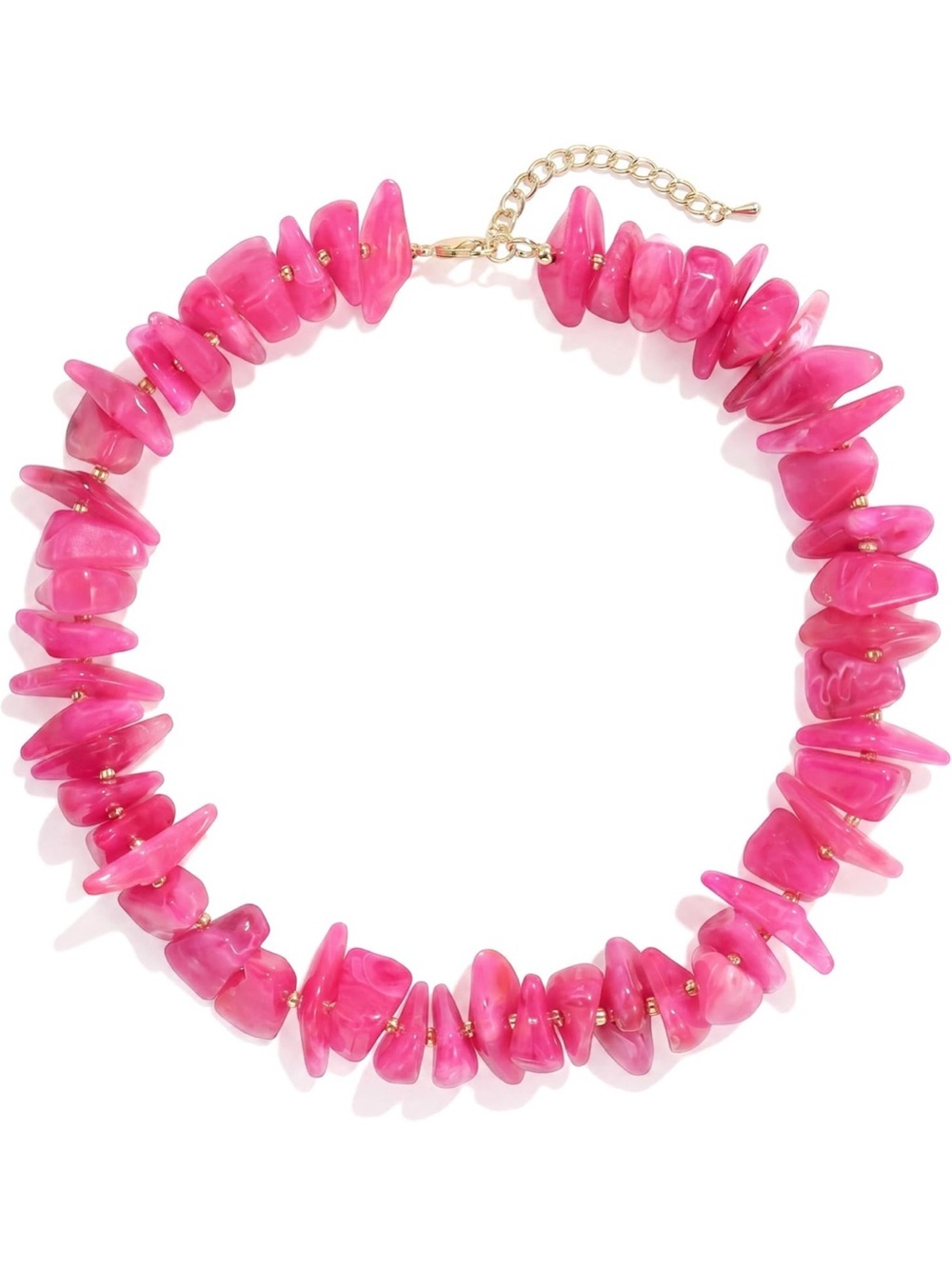 Hot Pink Beaded Statement Necklace